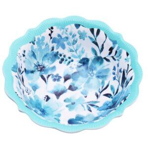 Pioneer Woman Melamine Dip Bowl Painterly Floral Teal 5.35in 11oz New